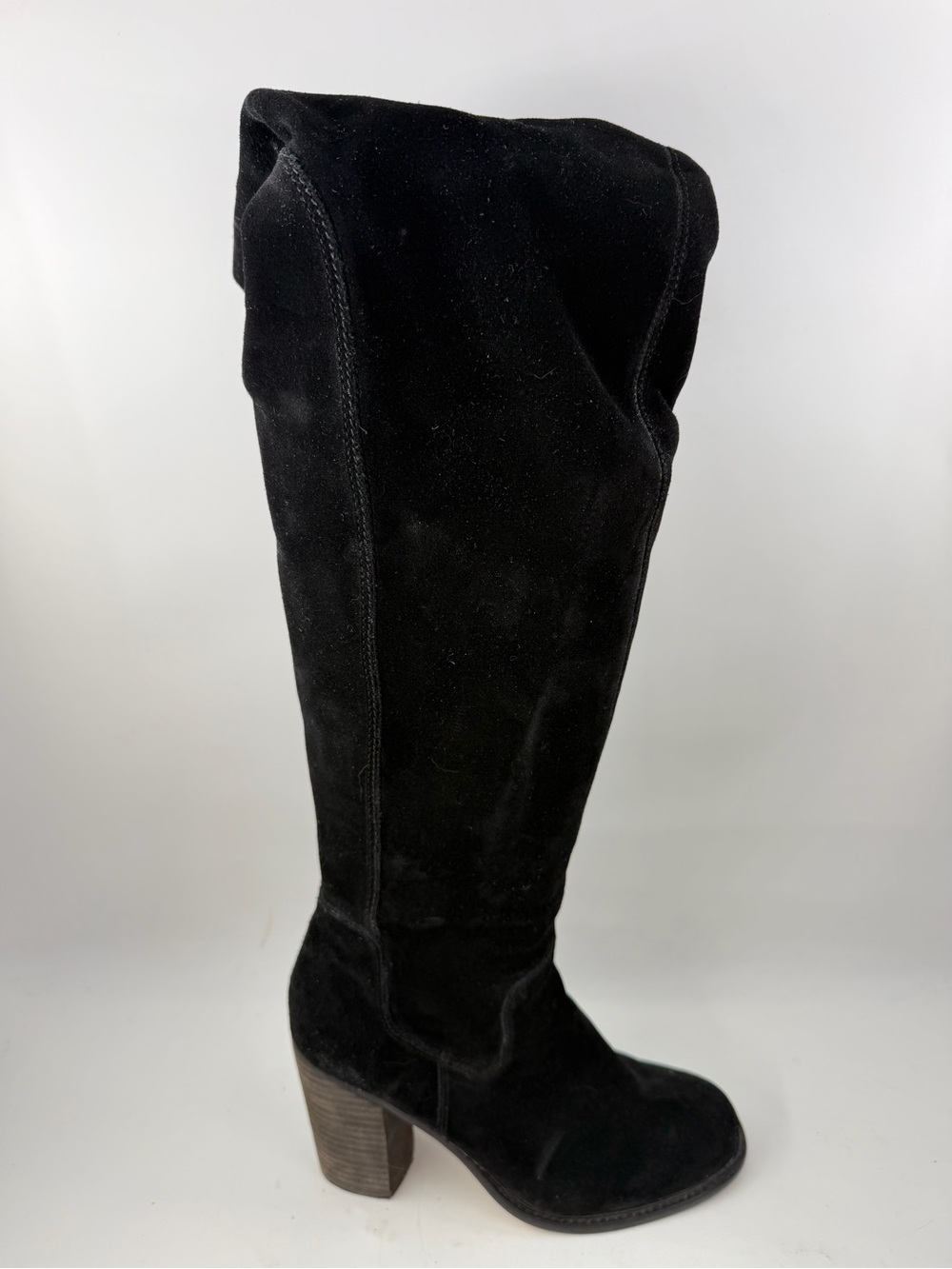Anthropologie Kelsi Dagger Logan Black Suede - SZ 7.5- Over-the-Knee Sexy Boots